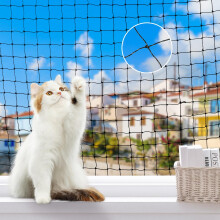Lewondr Katzennetz fr Balkon, 3 x 4 m, stahldrahtverstrkter Balkonschirm fr Haustiere, Fallschutzzaun fr Haustiere, Katzensicherheitsnetz fr