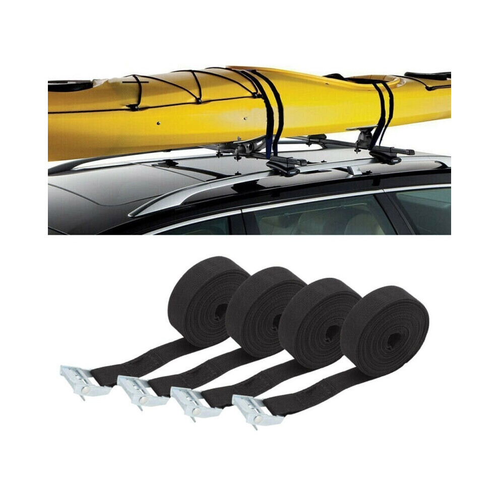 4pcs Buckle Tie Down Lashing Straps Hand Truck Luggage 25mm X 5m
