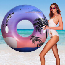 HeySplash Pool Tubes for Adult 42 Inch Large Pool Floats with Handles Inflatable Swim Rings Lounge Hawaii Fun Swim Floaties Swimming Pool Beach Lak