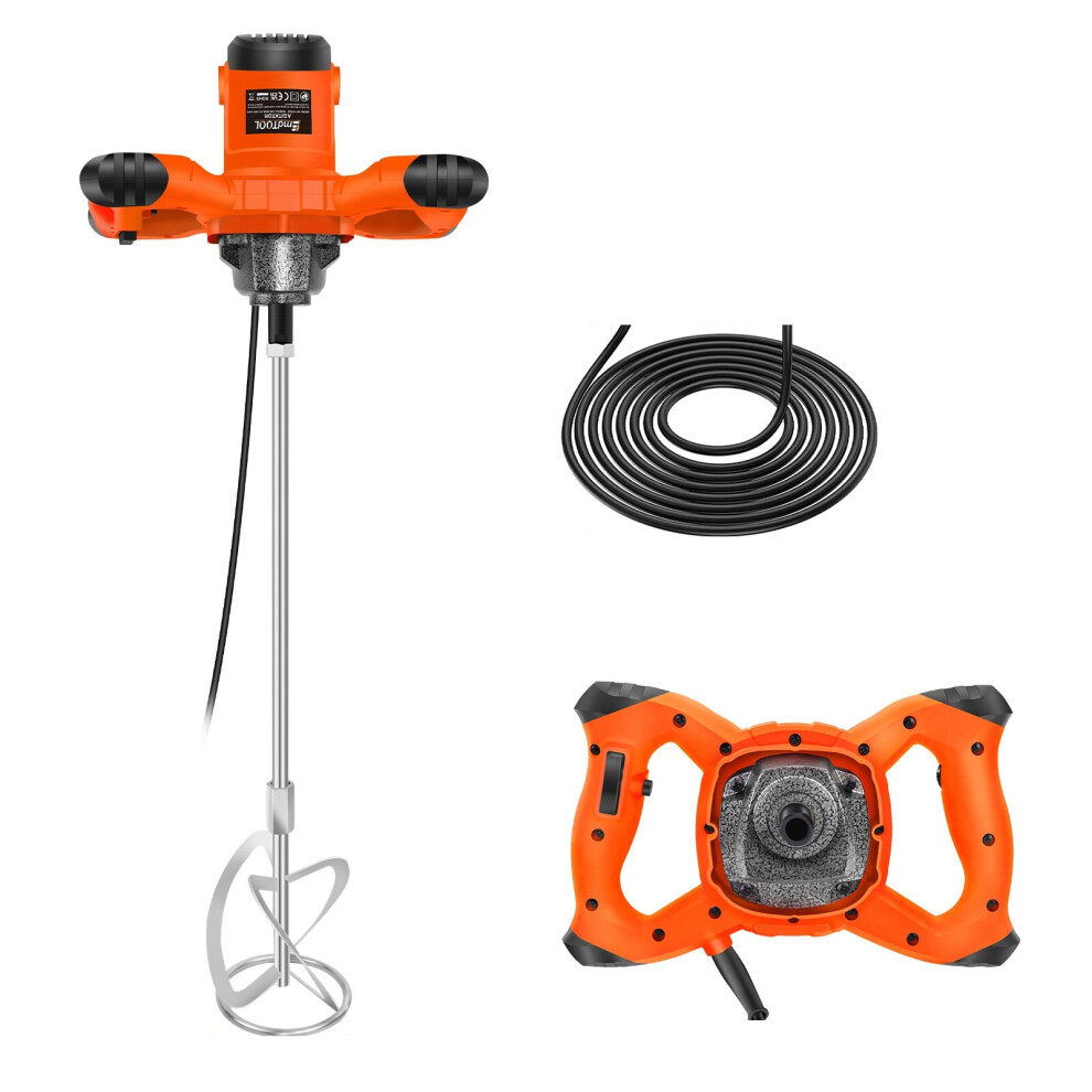 2600W Concrete Mixer, 6-Speed Electric Paint Paddle Mixer for Cement, Mortar, Plaster
