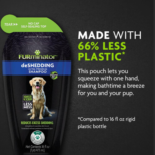 Furminator Furminator DeShedding Shampooing Pouche de pression 16 UNCES FLUIDES HYDUTURING DESHEDDING Shampooin 1