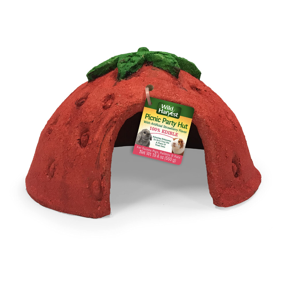 Wild Harvest Picnic Party Hut Artificial Strawberry Flavored House for Pets 1 Ct.