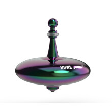 Plexity Labs UFO-overdele Ruwa - Metal Spinning Fidget Toy Top - Inspireret af 1994 USS Ruwa Zimbabwe UFO-h?ndelsen - Psykedelisk rustfrit st?l