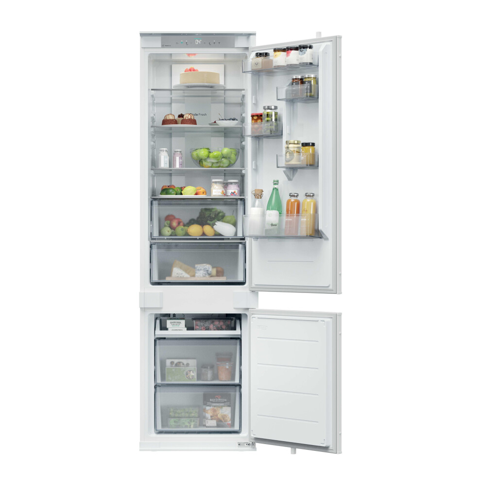 Hoover H-FRIDGE 400 HONBQT3519EWK-UK Wifi Connected 194cm High 70/30 Integrated No Frost Fridge Freezer with Sliding Door Fixing Kit - White - E Rated