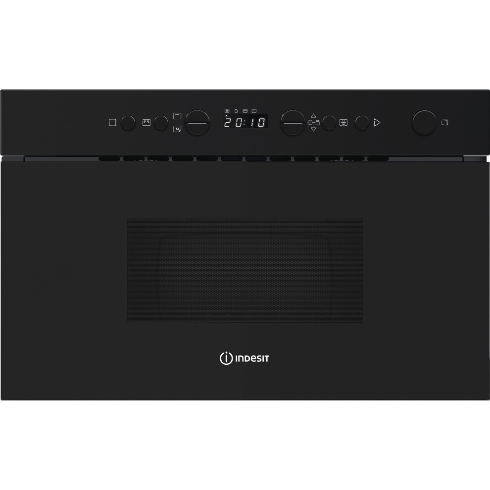 Indesit IM K12 BUK 22 Litre 38cm High, Built In Small Microwave with Grill - Black