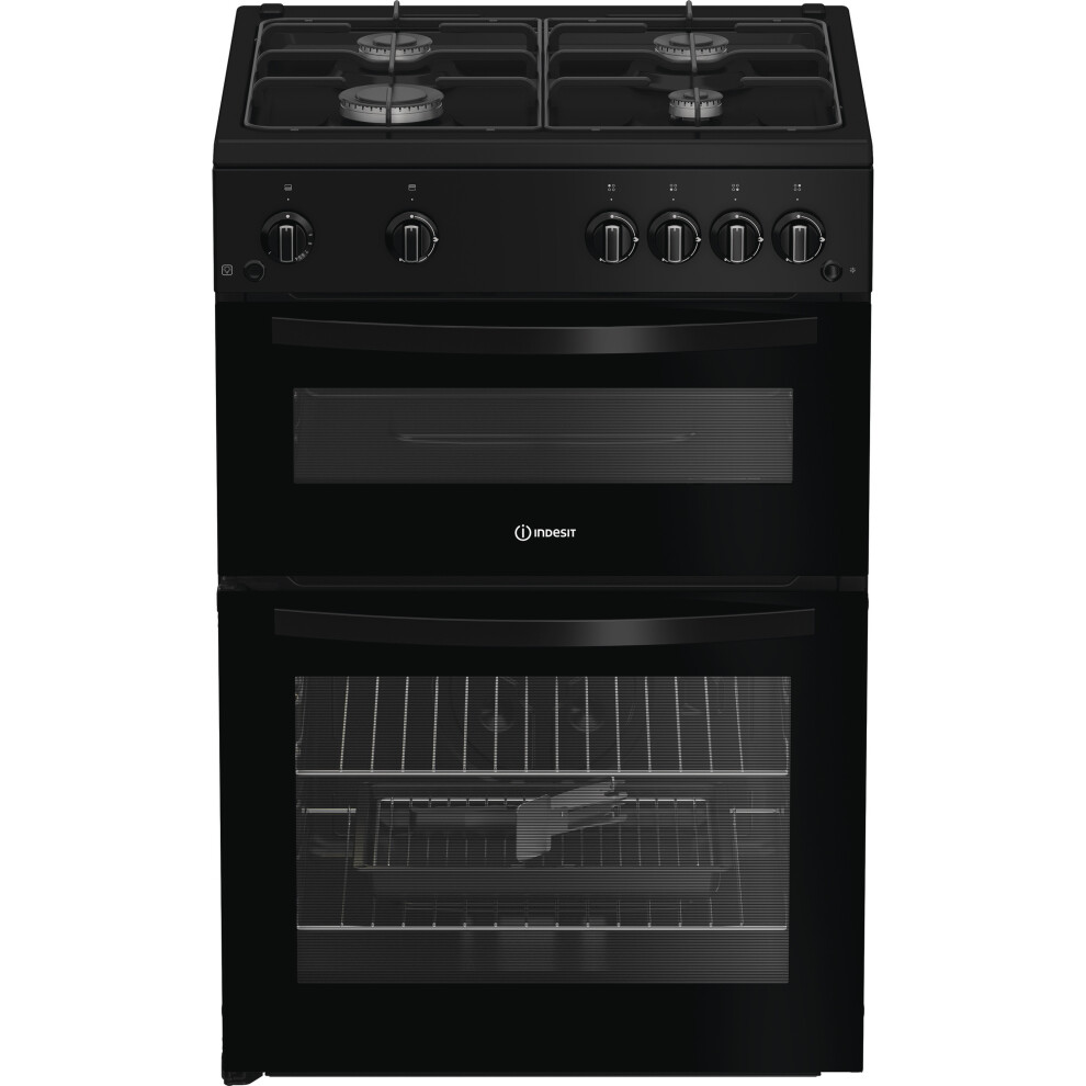 Indesit 60cm Gas Cooker - Black - A+ Rated