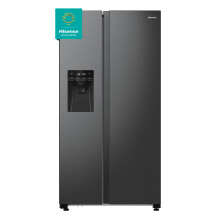 Hisense PureFlat American Fridge Freezer - Black Stainless Steel - D Rated