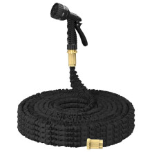 (BLACK, 75FT) 75FT Garden Hose Expandable Water Hose Pipe 3 Times Expanding Flexible Magic Hosepipe 7 Spayer Mode Spray Gun 3/4" 1/2" Connectors for Watering