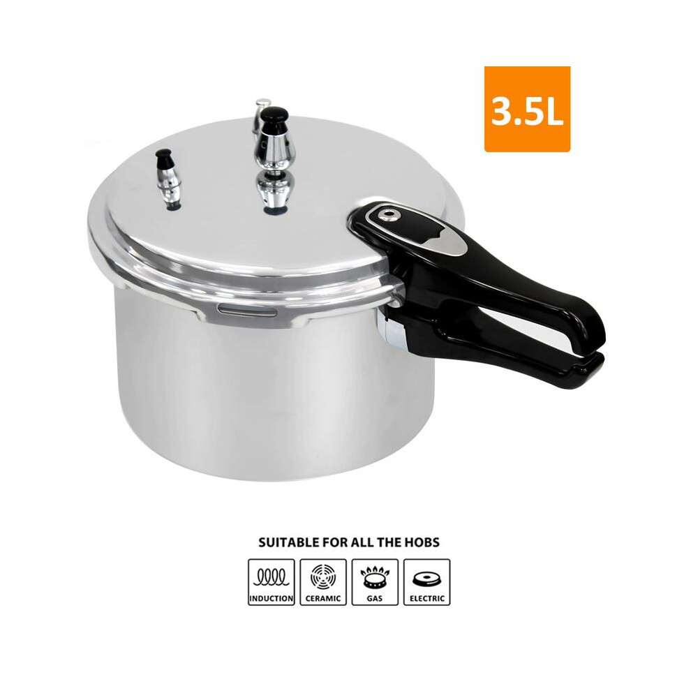 (Default) Crystals 3.5L Home Dual Handle Aluminum Pressure Cooker Kitchen Catering Cookware - Induction