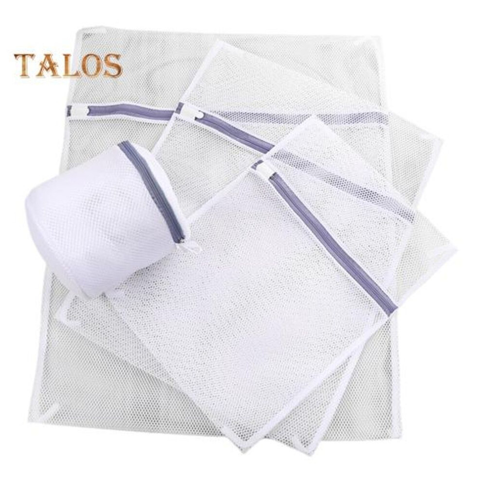 (as the picture, B) 4pcs/set Mesh Laundry Bag Set Rust-resistant Zipper Closure Honeycomb Laundry Bag Organizer Wash Dry Cycle Laundry Bags