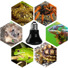 Lámpara de calefacción para mascotas E27 de 75 W, con emisor de cerámica infrarroja negra, bombilla de calor para criadora de reptiles, 220-230 V