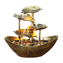 Relaxation Indoor Waterfall Fountain Tabletop Water LED Light for Home Office Room Desktop Decoration A