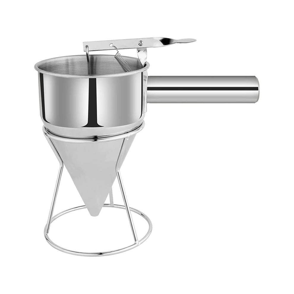 Typecat Stainless Steel Pancake Batter Dispenser, Funnel Dispenser With Stand Baking Tool For Cake Pancakes Cupcakes Baked Good