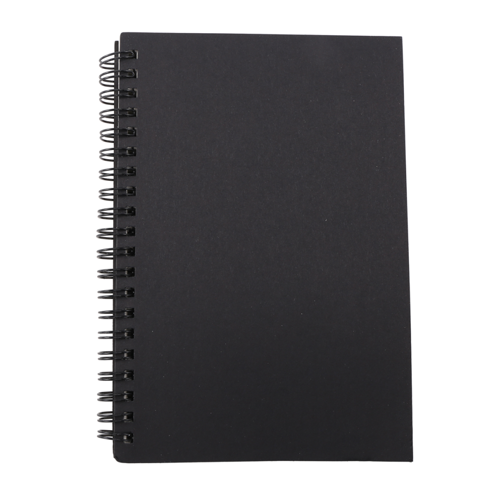 Retro Kraft Coil Sketch Sketchbooks Blank Notebook School Stationery（Black and White）