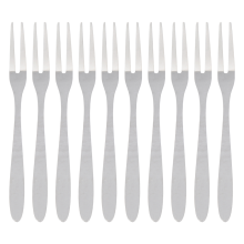 10Pcs Stainless Steel Reusable Fruit Fork Cake Snack Dessert Salad Flatware Two- Set Kitchen Tool 13cm