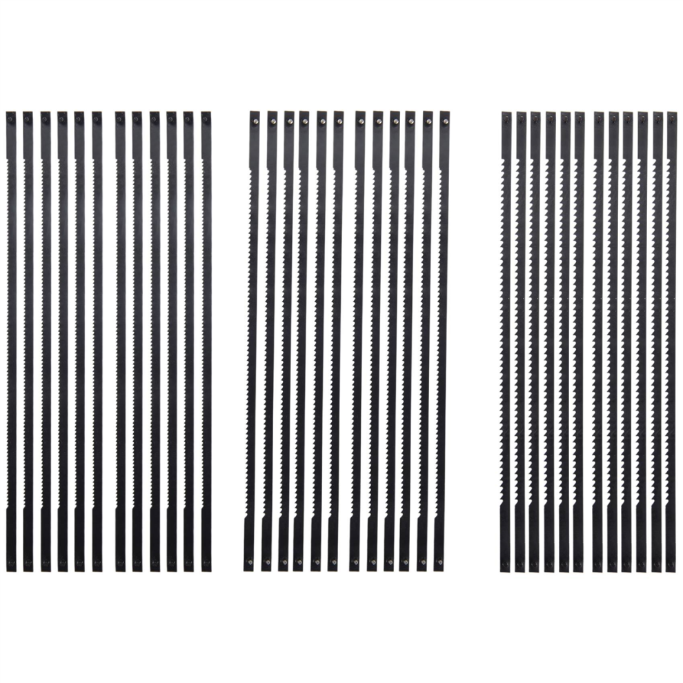 36 StüCk DekupiersäGebläTter 127 Mm Aus Kohlenstoffstahl LaubsäGe Mit Stift 15/18/24 ZäHne Standard Feinschnitt-image