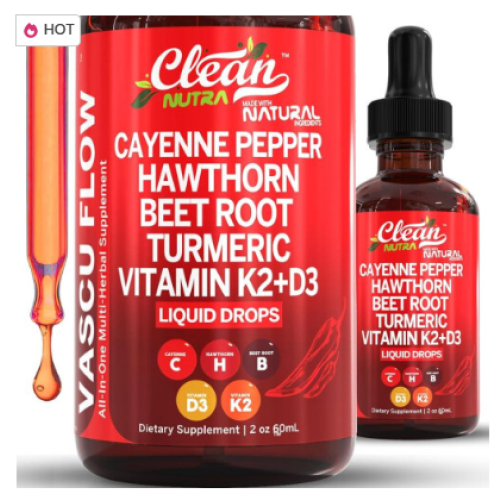 Cayenne Pepper Supplement Liquid Drops + Hawthorn Berry