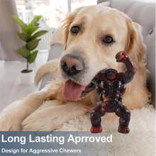 Indestructible Dog Toys for Aggressive Chewers, Beef Flavor, Nylon Teething Chew Toys, Red