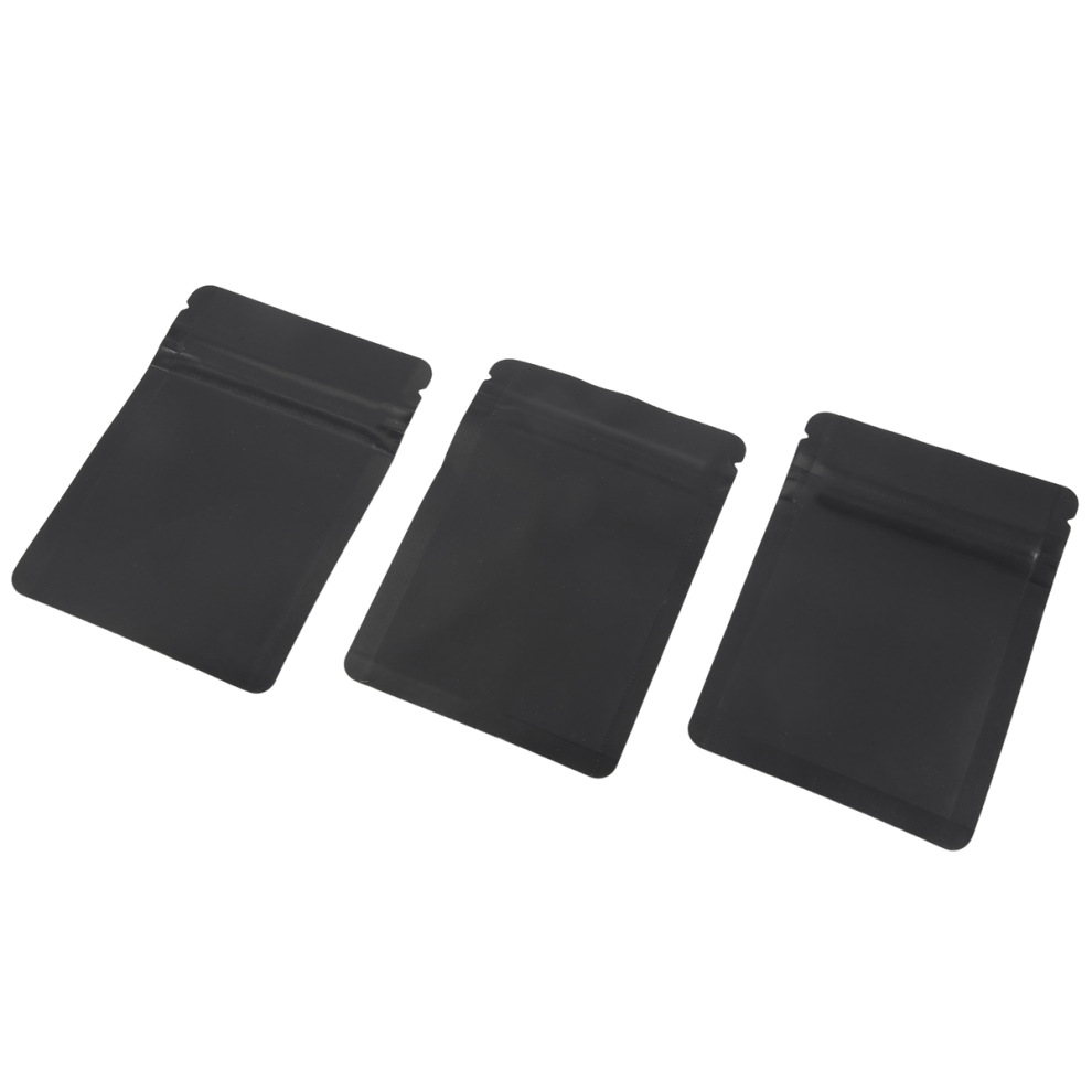 Typecat 100 Pack Smell Proof Bags - 3 X 4 Inch Resealable Mylar Foil Pouch Bag Flat Zipper Closure Matte Black