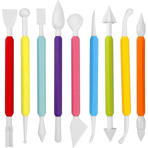 9Pcs Fondant Modeling Tools Set, Paste for Cake Decorating, Marshmallow Sculpting Set 1