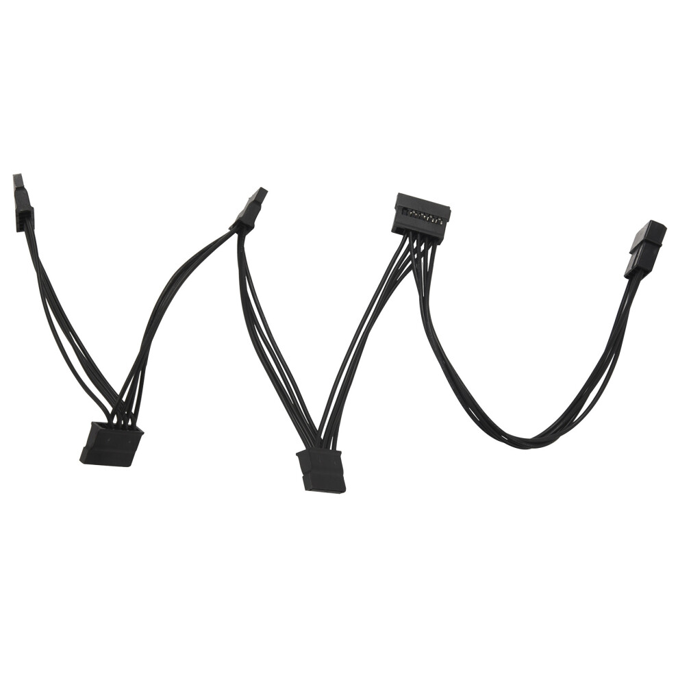 4Pin Ide 1 To 5 Sata 15Pin Hard Drive Power Supply Splitter Cable For Diy Disk Pc Sever 18Awg 4852404139451