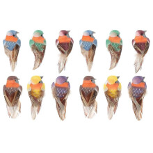 12 PCS Matas Artificiales Para Decoracion Bird Model Decoration Home Desktop Animal Decor Garden Birds Statues Zoo Ornament