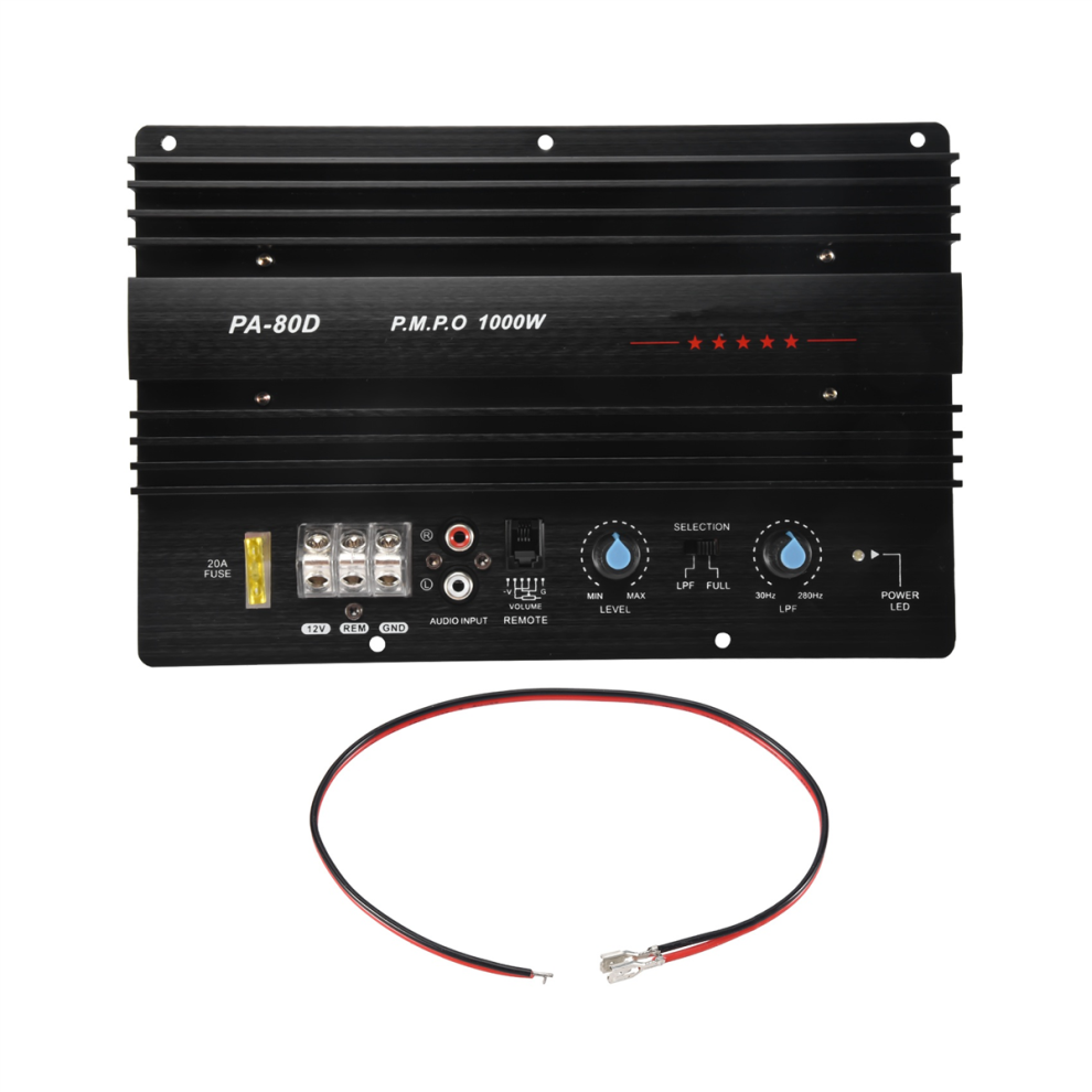 12V 1000W Mono Car Audio Power Amplifier Powerful Bass Subwoofers Amp Pa80d 4852404144202