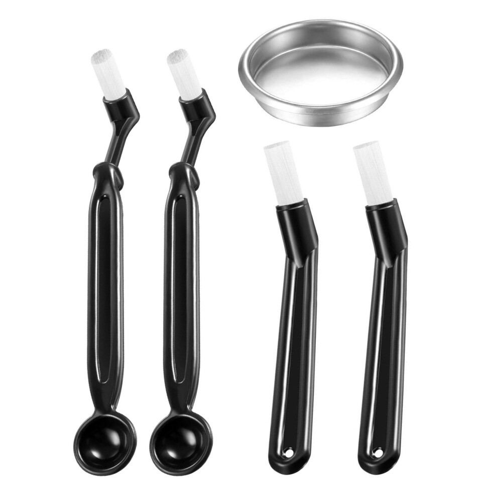 Coffee Machine Cleaning Set, 4 Pieces Brush with Spoon and 1 Piece 58 Mm Stainless Steel Back Flush Insert Metal Blind Filter for Espresso-image-OPC-PHFQPX2-NEW