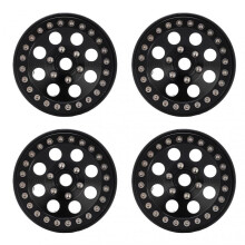 4pcs 1.9 Inch RC Metal Beadlock 8 Round Hole Wheel Rim Hubs for Axial SCX10 90046 RC 1/10 CarBlack