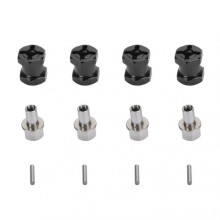 BuyWeek RC Wheel Spacers, 4Pcs 12mm Dia 15mm Length Hex Hub Extension Offset Extension Hex Drive Adapter for RC Cars (Black)