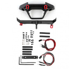 Metal RC Car Front Rear Bumpers with LED Lights for Axial SCX10 90046 RC Car Accessoey