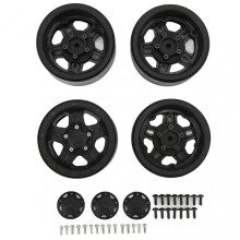 4Pcs Plastic RC Car Wheels for 1/10 Remote Control Car for AXIAL SCX10 90046 Black