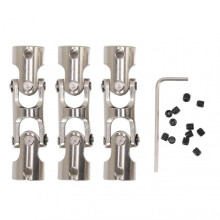 RC Universal Joint Shaft 8mm to 8mm 3 Section Rotatable Steel Coupling Steering Connector for RC Car Boat 3pcs