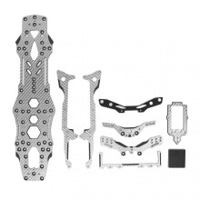 RC Car Chassis Set Carbon Fiber and Aluminum RC Car Upgrade Accessories for 3RACING D5S Lite 1/10 Replacement Silver SSG