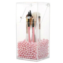 Transparent Acrylic Flip Cover Dustproof Storage Box Square Desktop Makeup Brush Eyebrow Pencil