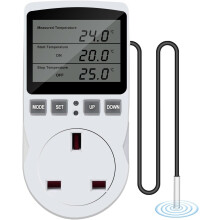 Digital Temperature Controller Plug UK 230V Thermostat Outlet Socket Digital Temperature Controller Thermostatic Plug Temperature Switch