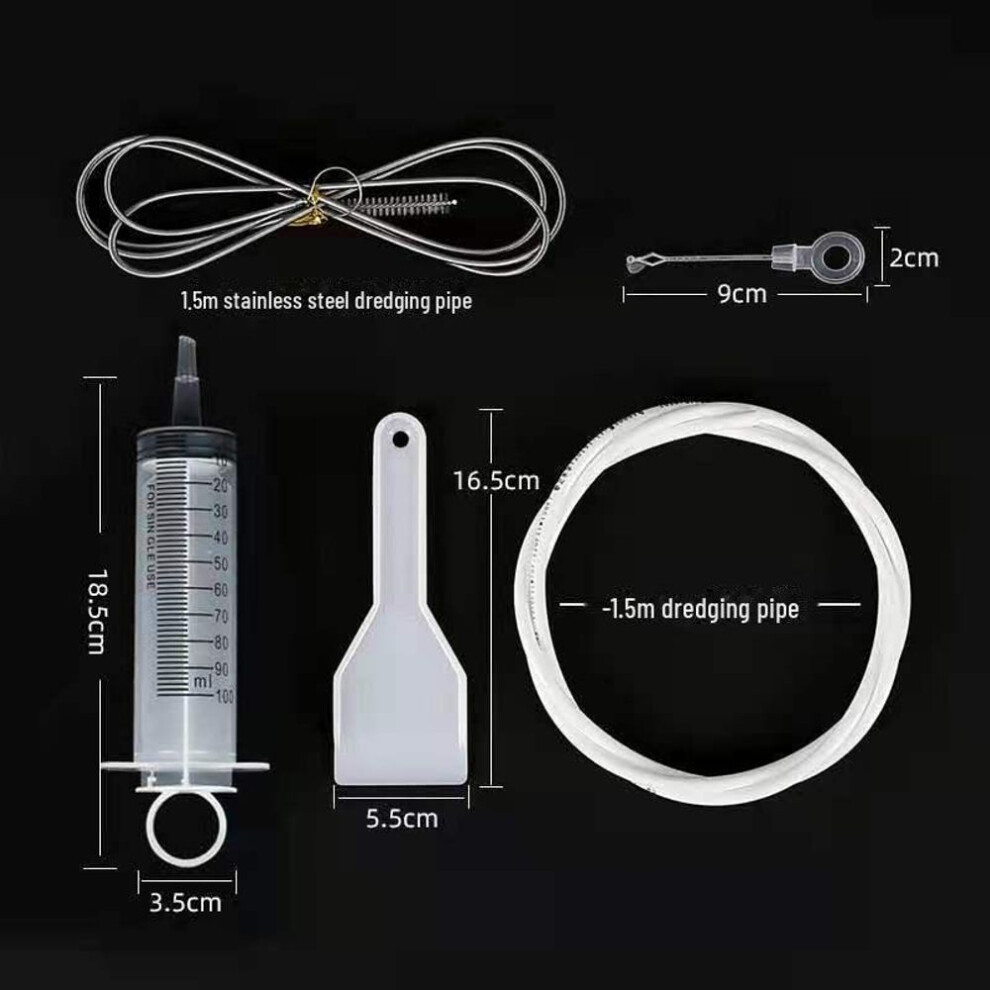 (transparent, 1.5m full set of 5 pieces) Refrigerator Drain Hole Cleaning Brush - Handy Tool To Clear Blockages In Household Water Pipe