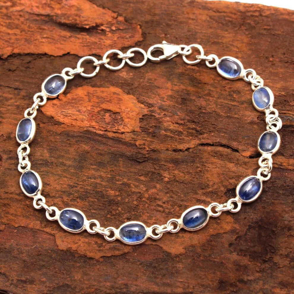 Silver Bracelet, Handmade Jewelry, Kyanite Bracelet, Statement Jewelry, Gifts For Her