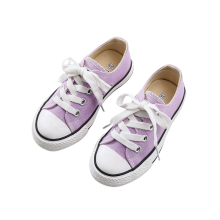 (Purple, UK 8.5 Kids=EU 26) Kids Boy Girl Low Top Canvas Shoes Trainer Sneaker