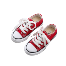 (Red, UK 10.5 Kids=EU 29) Kids Boy Girl Low Top Canvas Shoes Trainer Sneaker