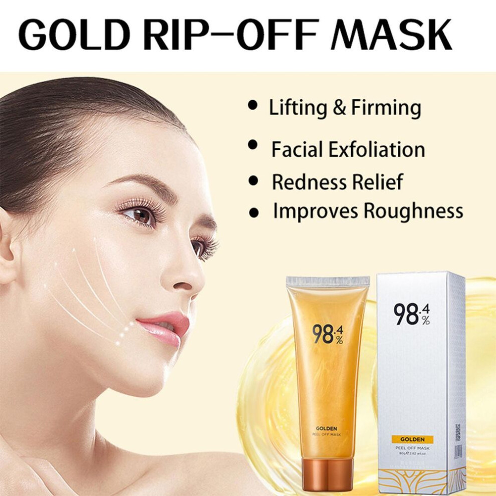 Gold Peel Off Mask Gold Foil Peel-Off Mask 98.4% Golden Peel Off Mask Gold Tear-Off Mask Gold Facial Mask Anti-Aging Gold Face Mask For Moisturizing