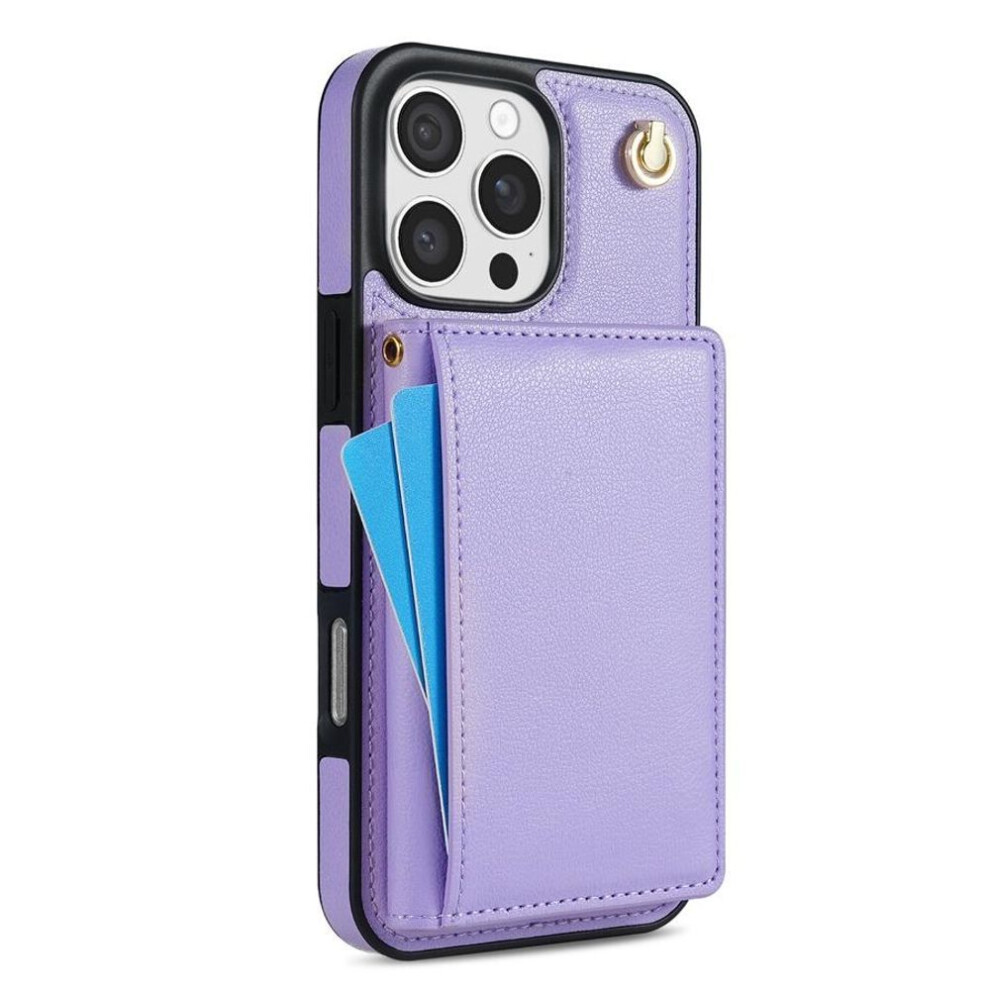 (purple, Samsung A16) Upgraded Three-layer Folding Wallet Case For Iphone 16 15 14 13 Samsung S25 S24 S23 A55 A15 A16 Flip Cover With Card Holder & Photo Frame