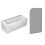 NES Home Nes Home 1700mm Square Bath with Curved Black Frame Dark Grey Bath Screen 1