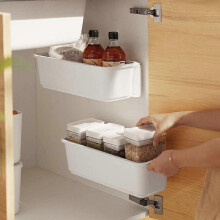 2 Kitchen Cabinet Basket Organizers, Slide Out Plastic Storage Drawers, Under Sink, Cabinet Organizer, Sliding Drawer for Kitchen, Bathroom Undersink(