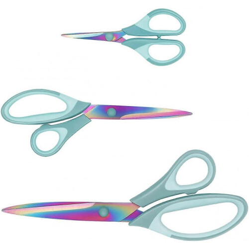 Office Scissors, Sewing Scissors, Left Handed Scissors, Titanium Scissors, Professional Super Sharp, Soft and Comfortable Handle, Multi-Purpose, Blue