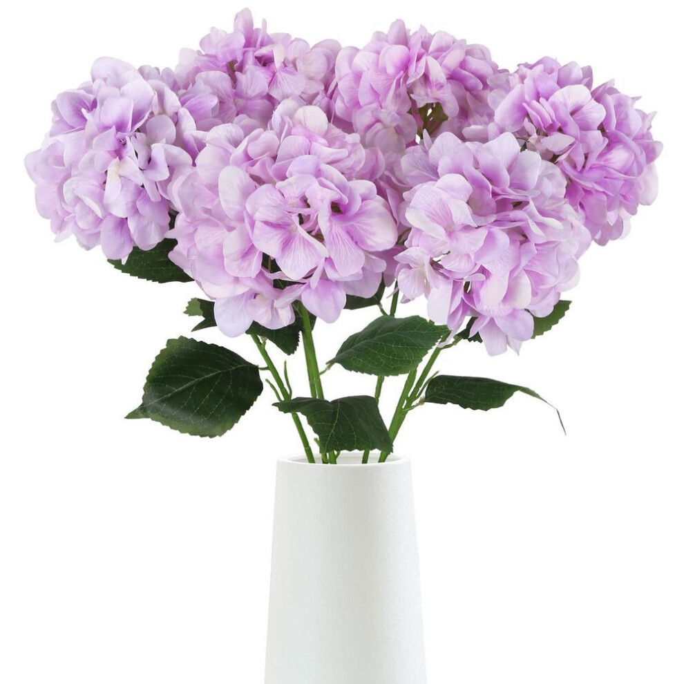 (light purple) 4pcs 72cm Hydrangea Artificial Silk Flowers Long Stem Big Fake Hydrangea Flowers For Tall Vase Wedding Baby Shower Party Home Table Centerpieces Decor