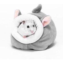 Hamster Small Cotton Nest Winter Sleep Nest House Cotton Rabbit Nest Winter Warm Cotton Sleeping Nest for Small Animal Mini Hedgehog, Gray