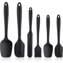 Spatulas Set of 6, Food Grade Silicone Spatulas, Rubber Spatulas Heat Resistant, Seamless One Piece Design, Stainless Steel Core, Kitchen Utensils Non