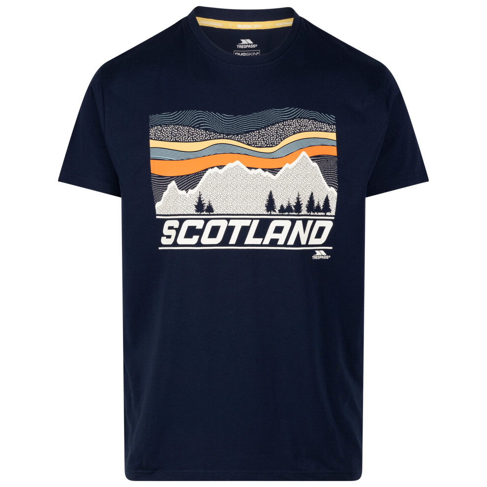 (XL, Navy) Trespass Men's Casual Printed T-Shirt - Peri