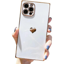 iPhone 13 Pro Max Case Square, Cute Aesthetic Full Camera Lens Protection & Electroplate Reinforced Corners Shockproof Edge